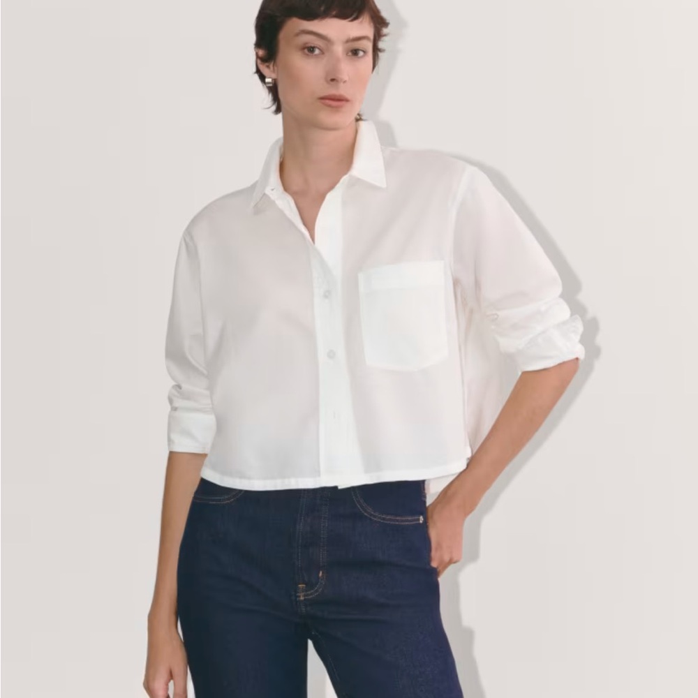 Everlane way-short cropped White Button-Up Shirt